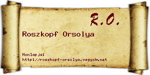 Roszkopf Orsolya névjegykártya